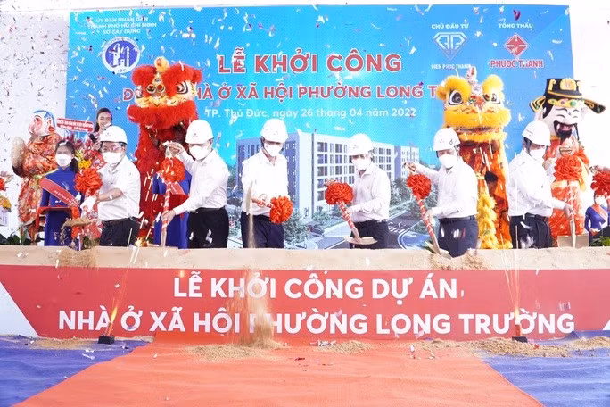 Khởi công xây dựng dự án NƠXH tại phường Long Trường, TP Thủ Đức vào tháng 4-2022.