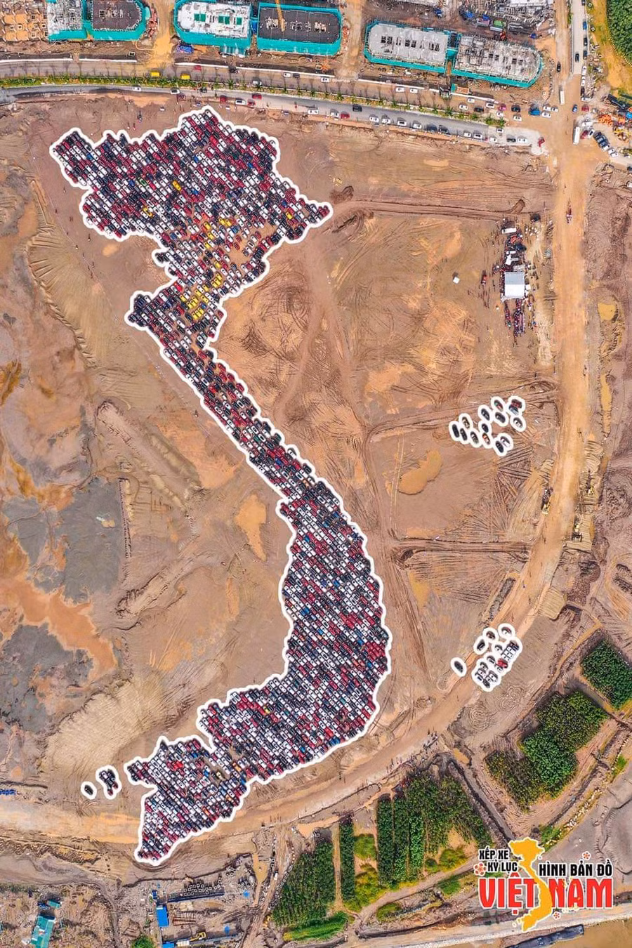 1.700 xe ô tô xếp hình bản đồ Việt Nam. Ảnh nguồn Otofun 