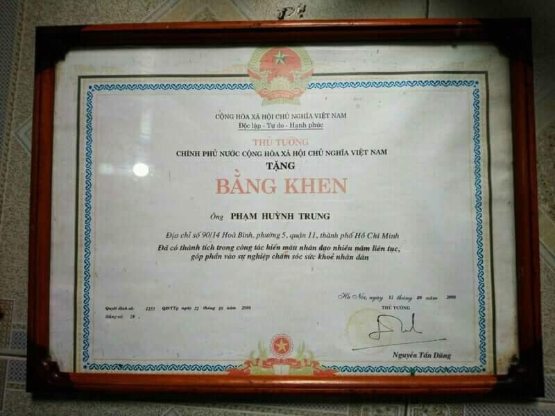 Bằng khen của Thủ tướng. Ảnh: TGCC