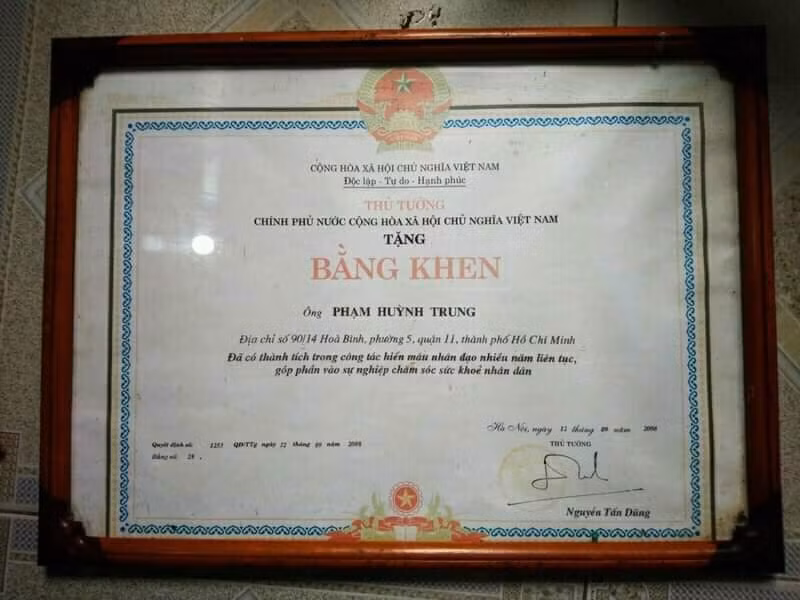 Bằng khen của Thủ tướng. Ảnh: TGCC