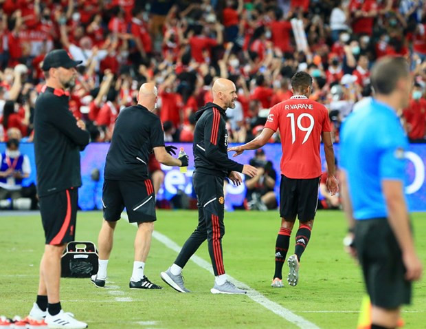  HLV Ten Hag thắng trận đầu tiên cùng Quỷ đỏ. (Nguồn: Getty Images)