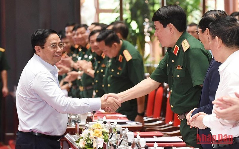 Thủ tướng Phạm Minh Chính dự Hội nghị Quân chính toàn quân. (Ảnh: TRẦN HẢI) Thủ tướng Phạm Minh Chính dự Hội nghị Quân chính toàn quân. (Ảnh: TRẦN HẢI)