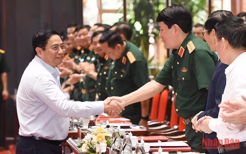 Thủ tướng Phạm Minh Chính dự Hội nghị Quân chính toàn quân. (Ảnh: TRẦN HẢI)