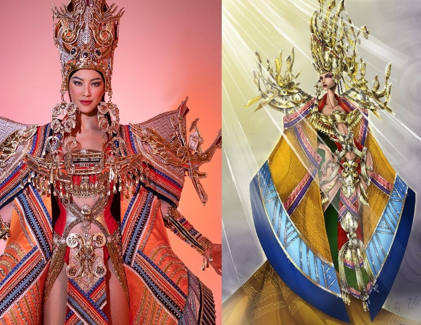 Ê-kíp thực hiện mong muốn Á hậu Kim Duyên toát lên vẻ uy quyền và huyền bí khi khoác lên bộ trang phục này. Ảnh: MUV Ê-kíp thực hiện mong muốn Á hậu Kim Duyên toát lên vẻ uy quyền và huyền bí khi khoác lên bộ trang phục này. Ảnh: MUV