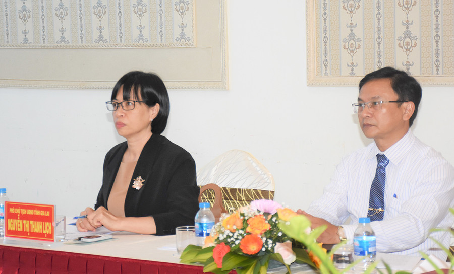 Phó Chủ tịch UBND tỉnh Nguyễn Thị Thanh Lịch tham dự hội nghị. Ảnh: Trần Dung Phó Chủ tịch UBND tỉnh Nguyễn Thị Thanh Lịch dự hội nghị. Ảnh: Trần Dung