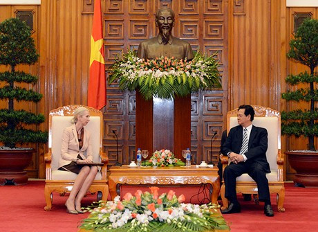 Thủ tướng Nguyễn Tấn Dũng tiếp Đại sứ Na Uy Siren Gjerme Eriksen tới chào xã giao. 