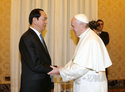 Chủ tịch nước hội kiến Giáo hoàng Francis. Chủ tịch nước hội kiến Giáo hoàng Francis.