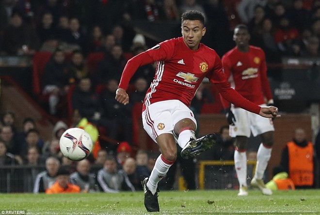 Lingard là người ấn định chiến thắng 4-0 cho Manchester United. (Nguồn: Reuters)  Lingard là người ấn định chiến thắng 4-0 cho Manchester United. (Nguồn: Reuters)