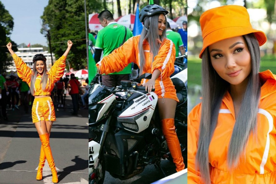 Người đẹp biến hóa với cây cam cực chất, rạng rỡ xuất hiện tại sự kiện. Ảnh: NSCC