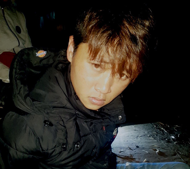 Phạm Đức Tài bị công an bắt giữ quả tang khi đang tàng trữ trái phép chất ma túy. ẢNH CÔNG AN CUNG CẤP