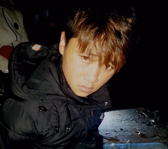 Phạm Đức Tài bị công an bắt giữ quả tang khi đang tàng trữ trái phép chất ma túy. ẢNH CÔNG AN CUNG CẤP