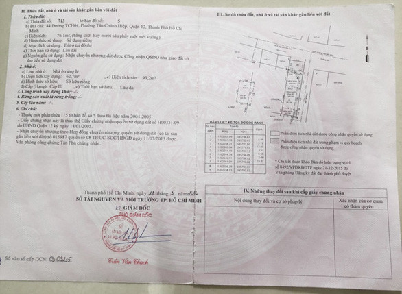 Ông Thiện mua nhà được cấp sổ hồng nhưng vẫn “trắng tay”