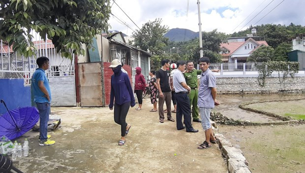 Hiện trường vụ án mạng. (Ảnh: Xuân Tư/TTXVN) Hiện trường vụ án mạng. (Ảnh: Xuân Tư/TTXVN)