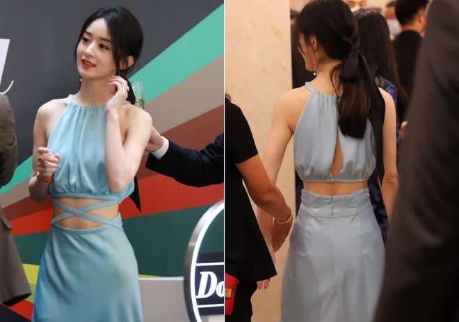 Vào tối 18.6, người hâm mộ thấy cô xuất hiện tại một sự kiện giải trí. Cô diện thiết kế tông xanh giản dị. Điều gây chú ý là vòng eo của nữ diễn viên thon gọn như thiếu nữ, không có dấu hiệu của người mới sinh con. Ngay sau khi đoạn clip cùng hình ảnh cô được chia sẻ, lập tức chủ đề về Triệu Lệ Dĩnh được kiếm nhiều nhất mạng xã hội Weibo. Ảnh: Cắt từ clip