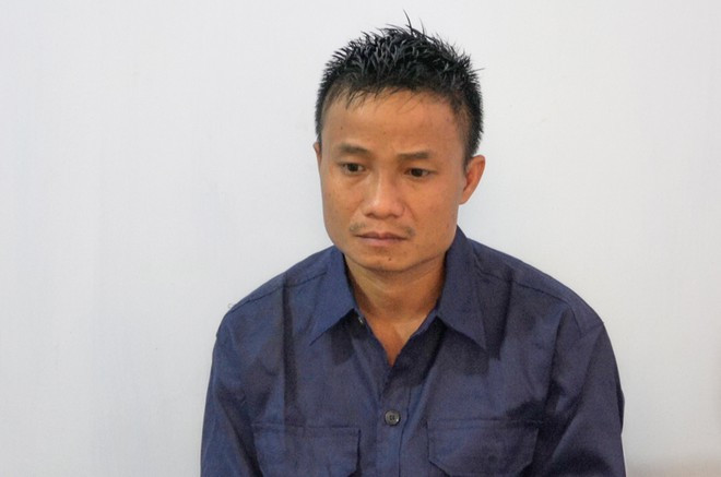 Hoàng Văn Bình tại cơ quan CSĐT Công an TX.Hòa Thành, tỉnh Tây Ninh ẢNH: GIANG PHƯƠNG