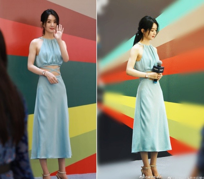 Loạt ảnh được cắt từ clip cũng cho thấy vóc dáng mảnh mai, vòng eo thon gọn của Triệu Lệ Dĩnh. Trên mạng, nhiều người bày tỏ sự ngưỡng mộ mỹ nhân Sở Kiều truyện. Sau hơn một năm sinh con trai đầu lòng, bà xã Phùng Thiệu Phong đã lấy lại vóc dáng nhờ chế độ ăn uống hợp lý. Ảnh: Cắt từ clip