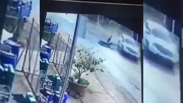  Hiện trường vụ tai nạn được camera ghi lại. (Nguồn: Vietnam+)