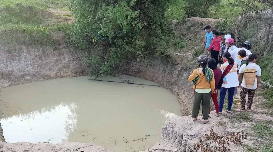 Hiện trường vụ đuối nước. Ảnh: Lê Hải