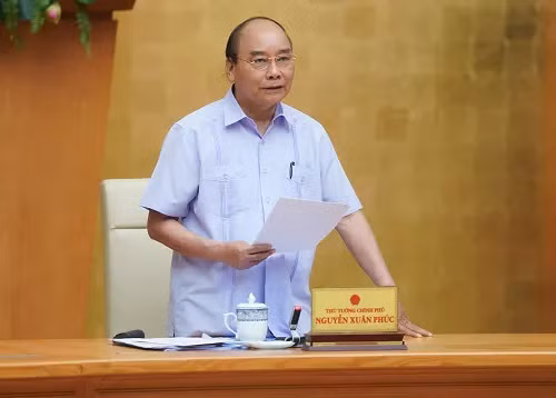 Thủ tướng Nguyễn Xuân Phúc phát biểu kết luận cuộc họp - Ảnh: VGP