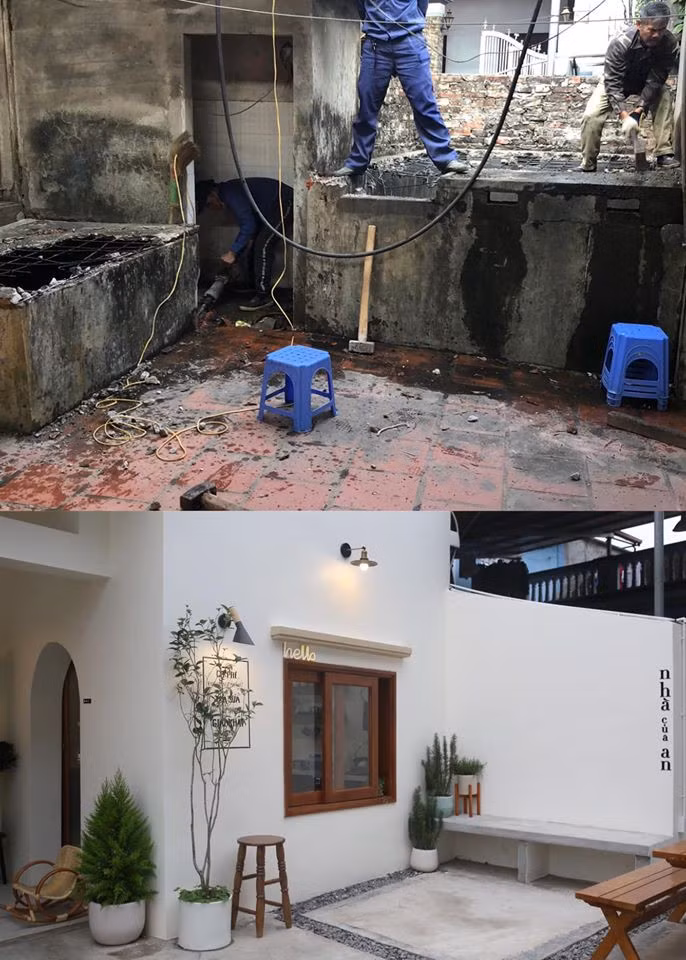 Thuận Nguyễn chỉ giữ lại cốt nhà và sửa lai toàn bộ. 