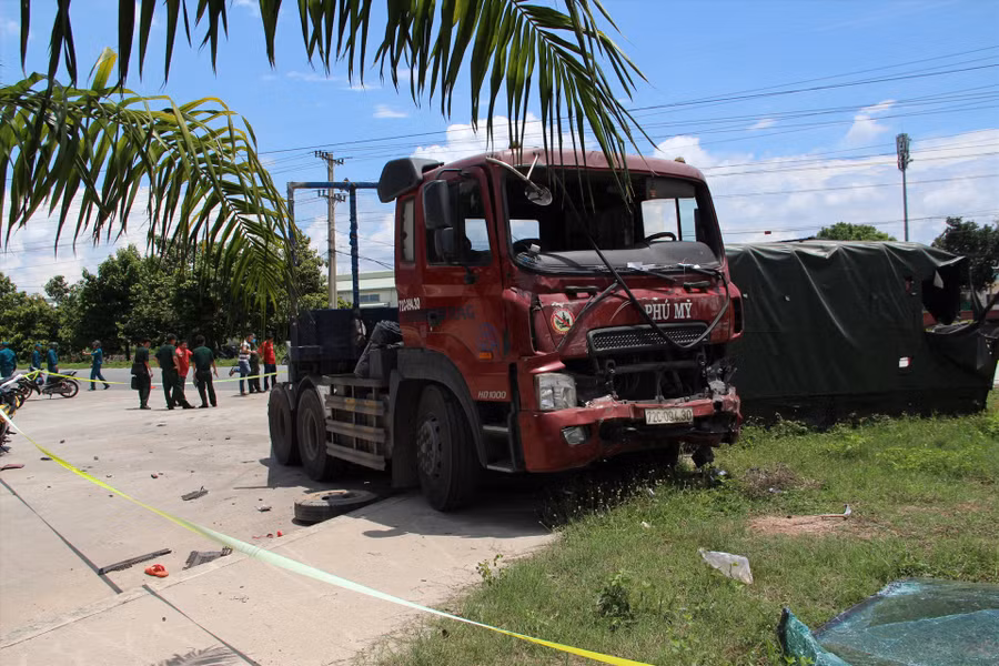  Hiện trường vụ tai nạn. Ảnh: Đình Trọng