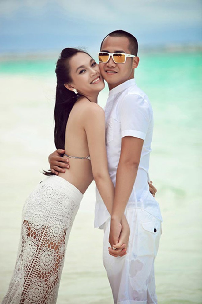 Ngọc Thạch bên ông xã là doanh nhân ẢNH: FBNV