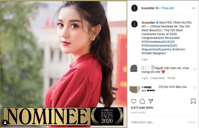 Hình ảnh Huyền My được TC Candler đăng tải cách đây ít giờ ẢNH: CHỤP MÀN HÌNH