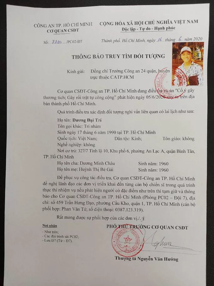 Quyết định truy tìm Trí 