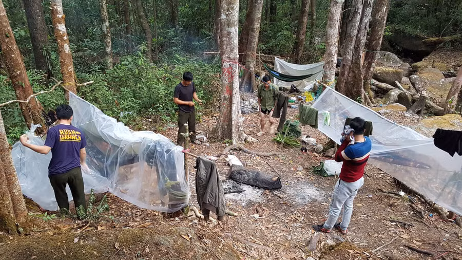 Để quản lý, bảo vệ khu vực rừng pơ mu, Công ty TNHH MTV Lâm nghiệp Krông Bông phải tổ chức lực lượng tuần tra rừng dài ngày. Mỗi chuyến tuần tra rừng thường kéo dài từ 5-7 ngày nên việc ăn ngủ giữa rừng là chuyện thường nhật của lực lượng bảo vệ rừng ở đây.