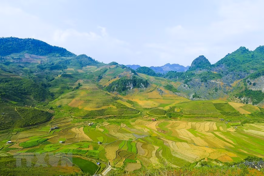 Những thửa ruộng bậc thang níu chân du khách. (Ảnh: Phan Tuấn Anh/TTXVN)
