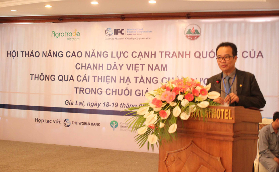 Ông Lưu Trung Nghĩa-Giám đốc Sở Nông nghiệp và PTNT Gia Lai phát biểu tại Hội thảo. Ảnh: Nguyễn Diệp 