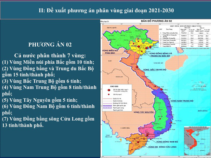 Phương án 2 phân vùng giai đoạn 2021-2030