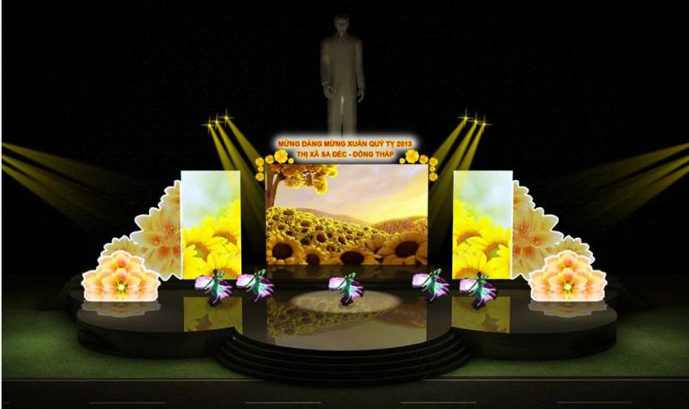 Chương trình nghệ thuật đón giao thừa được dàn dựng công phu, độc đáo.