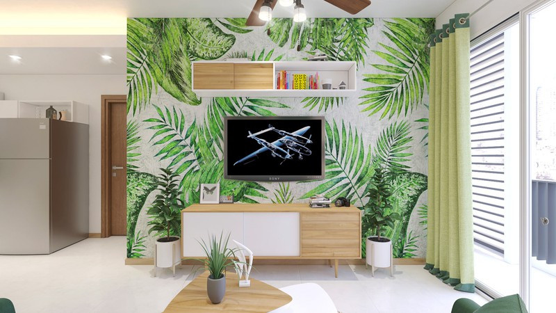 Sau khi hoàn thành, bức tường tivi đã trở thành một rừng cây nhiệt đới đúng như ý anh chị mong ước. Sau khi hoàn thành, bức tường tivi đã trở thành một rừng cây nhiệt đới đúng như ý anh chị mong ước.