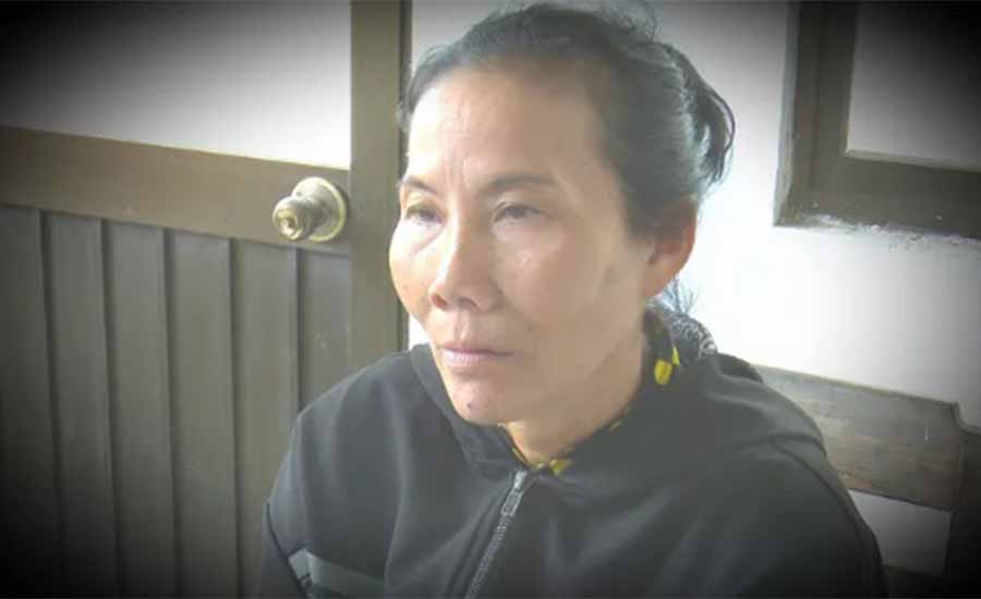 "Tú bà" Nguyễn Thị Huỳnh tại Cơ quan CSĐT Công an tỉnh An Giang sau hơn 20 năm trốn lệnh truy nã. Ảnh: Nguyễn Đệ