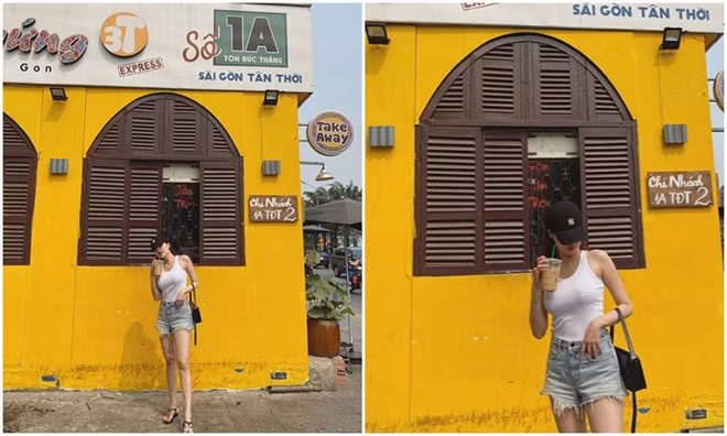 Trên Instagram, chủ nhân hit Red cũng hào hứng khoe ảnh đi uống cà phê ở Sài thành. Khung cảnh tường vàng thú vị của quán cà phê đằng sau HyunA nhanh chóng làm fan quốc tế tò mò, còn người hâm mộ Việt Nam thì vô cùng thích thú. Bên cạnh đó, bài đăng còn gây chú ý bởi vóc dáng gợi cảm của nữ nghệ sĩ trong trang phục áo thun trắng, quần jean ngắn đơn giản - ẢNH: INSTAGRAM NV