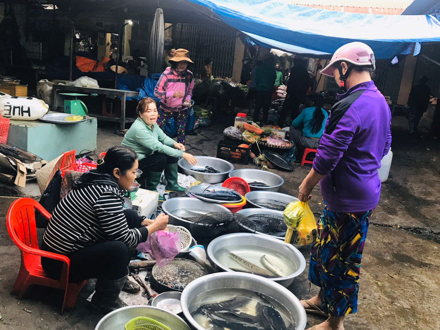 Cá lóc được nhiều người chọn mua trong phiên chợ đầu năm để mong cầu sức khoẻ. Ảnh: Mộc Trà Cá lóc được nhiều người chọn mua trong phiên chợ đầu năm để mong cầu sức khoẻ. Ảnh: Mộc Trà