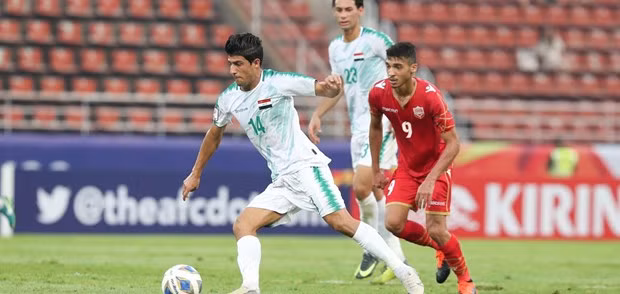  U23 Iraq (áo trắng) hòa U23 Bahrain. (Nguồn: AFC)