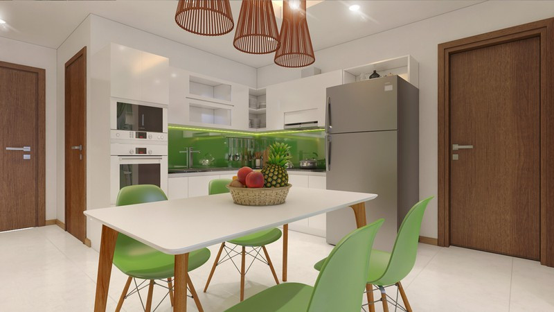 Ghế trong phòng ăn cũng được thay bằng màu xanh để mang đến cảm giác mát mẻ. Tủ bếp được sơn lại, giúp chị dễ dàng dọn dẹp hơn trong những ngày Tết sắp tới. Ghế trong phòng ăn cũng được thay bằng màu xanh để mang đến cảm giác mát mẻ. Tủ bếp được sơn lại, giúp chị dễ dàng dọn dẹp hơn trong những ngày Tết sắp tới.