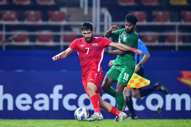  U23 Syria và U23 Saudi Arabia (áo xanh) cùng giành vé tứ kết. (Nguồn: AFC) U23 Saudi Arabia và U23 Syria đã trở thành hai đội bóng đại diện cho bảng B thẳng tiến vào tứ kết vòng chung kết U23 châu Á.