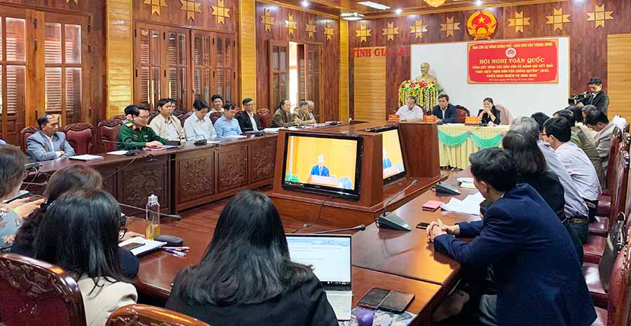  Quang cảnh hội nghị tại điểm cầu Gia Lai. Ảnh: P.L