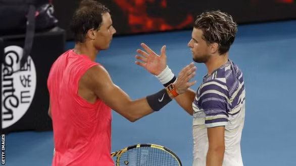  Rafael Nadal (trái) đã phải dừng bước sau thất bại 1-3 trước đối thủ người Áo Dominic Thiem - Ảnh: Getty Images