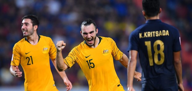  D'Agostino (số 15) lập cú đúp vào lưới U23 Thái Lan. (Nguồn: AFC)