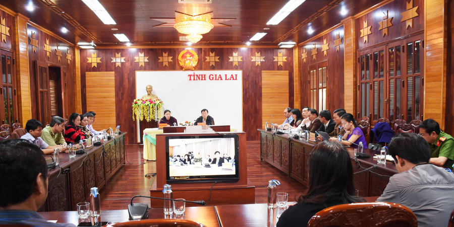 Hội nghị trực tuyến toàn quốc về an toàn thực phẩm tại điểm cầu Gia Lai. Ảnh: Minh Nguyễn Hội nghị trực tuyến toàn quốc về an toàn thực phẩm tại điểm cầu Gia Lai. Ảnh: Minh Nguyễn