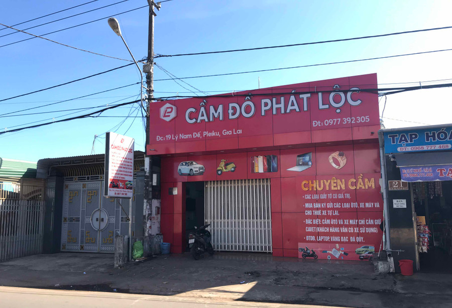 Tiệm cầm đồ nơi các đối tượng sử dụng để cho vay nặng lãi. Tiệm cầm đồ nơi các đối tượng sử dụng để cho vay nặng lãi.