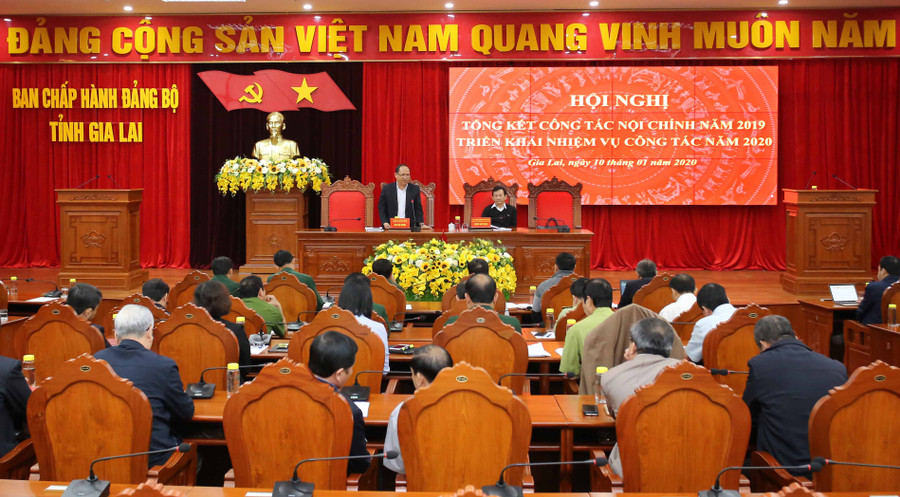 Hội nghị tổng kết công tác nội chính năm 2019. Ảnh: Đăng Vũ