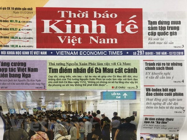  Thời báo Kinh tế Việt Nam thuộc Hội Khoa học kinh tế Việt Nam. (Ảnh: Vietnam+)