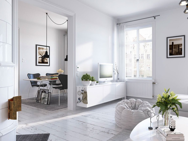 Một phòng ăn nhỏ đặt giữa phòng khách và nhà bếp. Nó đủ riêng tư để không bị tiếng ồn từ phòng khách ảnh hưởng nhưng vẫn đủ thoáng để có thể quan sát khắp ngôi nhà.  Một phòng ăn nhỏ đặt giữa phòng khách và nhà bếp. Nó đủ riêng tư để không bị tiếng ồn từ phòng khách ảnh hưởng nhưng vẫn đủ thoáng để có thể quan sát khắp ngôi nhà.