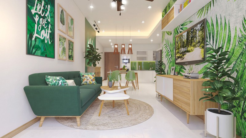 Vỏ bọc ghế sofa cũng được anh thay bằng màu xanh để phù hợp với chủ đề mùa xuân mà anh hướng tới. Vỏ bọc ghế sofa cũng được anh thay bằng màu xanh để phù hợp với chủ đề mùa xuân mà anh hướng tới.