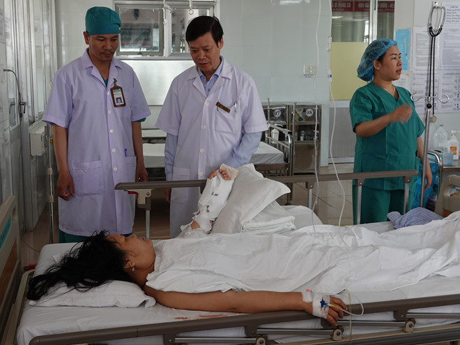 Bà Quá điều trị tại bệnh viện - Ảnh: Hoàng Trọng